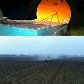 Nieuw fenomeen: aardappelen beregenen om te kunnen frezen. ‘Dit is bij ons nog niet eerder voorgekomen’, meldt Novifarm in Numansdorp.