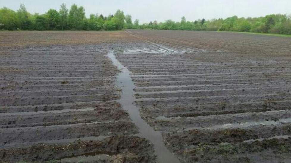 De omgeving van Assen getroffen door een forse bui, vastgelegd door DLV Akkerbouw Noordoost.