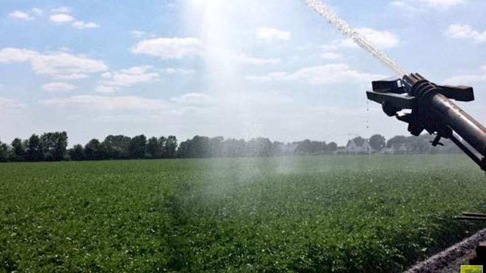 Met twee haspels aan het draaien in de aardappelen, zegt Twan van der Heijden. ‘Het is droog in Zuidoost-Brabant’, aldus de akkerbouwer uit Soerendonk.