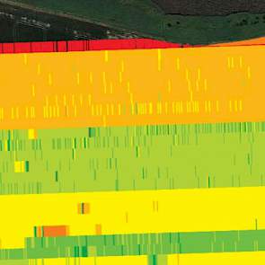 Deze NIR-opname laat grote verschillen zien in een perceel. CZAV wil met precisiebemesting sturen in de teelt op dergelijke percelen.