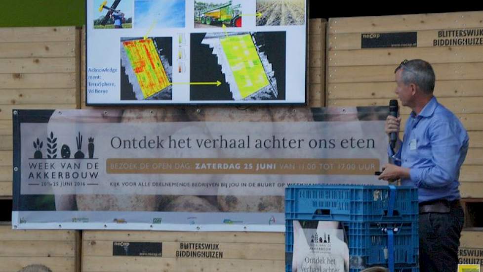 Corné Kempenaar van WUR en CAH Dronten licht toe wat er technisch mogelijk is in de verduurzaming met precisielandbouw.