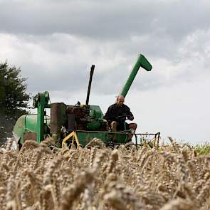 Deze machine wordt niet vaak meer ingezet. De laatste jaren laat Lijster zijn graan dorsen door de loonwerker. 'Ik heb er geen tijd meer voor. Maar we hebben ons wel voorgenomen om de Ava nu ieder jaar even in te zetten.'