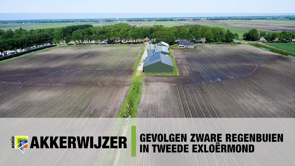 Gevolgen van zware regenbuien in Tweede Exloërmond