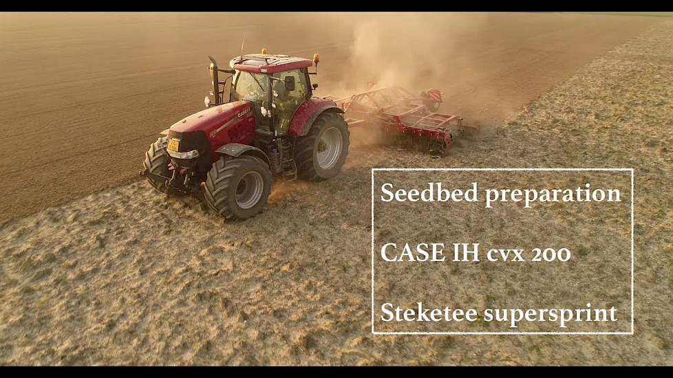 FAST Seedbed preparation | BIG CASE IH cvx 200 | 6 meter Steketee | the Netherlands | van Bellegem