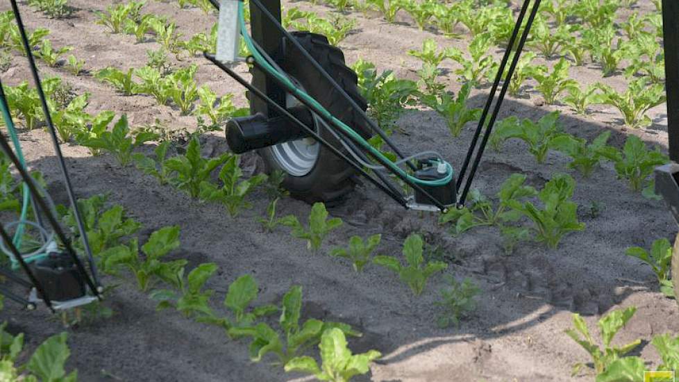 De robot rijdt 3 km per uur.