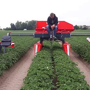 Naast de oudere kar heeft Dijck twee nieuwere selectiekarren van Selecto rijden, zoals deze driezitter.