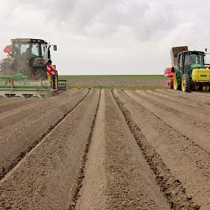 De maatschap is afgelopen weekeinde al begonnen met poten en ook op zondag ging het werk door. ‘Het was toen mooi weer, je moet de kansen grijpen als ze er zijn’, zegt Melvin Houtsma.