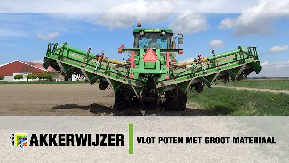 Vlot poten met groot materiaal - John Deere 8520T en achtrijige frees