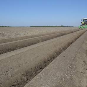 Op sommige percelen was de grond zo hard, dat twee keer voorbewerken nodig was. En nog viel het poten niet mee. „Je stopt dan een aardappel in een rug, meer niet", aldus Den Boer.