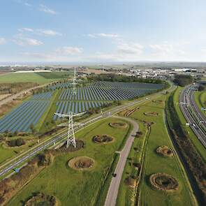 Impressie van het zonnepark dat binnenkort gerealiseerd wordt.