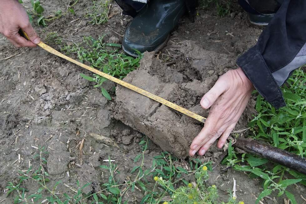 Compacte laag in de grond op 30 centimeter diepte