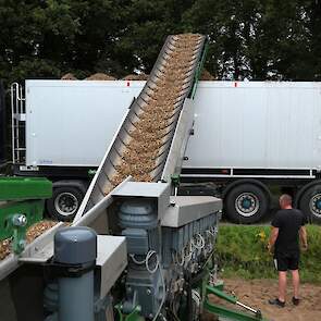 Op de vrachtauto’s gaan de zilveruitjes, die circa 50 ton/ha opbrengen, naar de fabriek in Creil (Noordoostpolder) alwaar Veco BV ze verwerkt tot een halffabricaat voor de conserven- en diepvriesindustrie. Daartoe worden de uitjes gewassen, op maat gesort