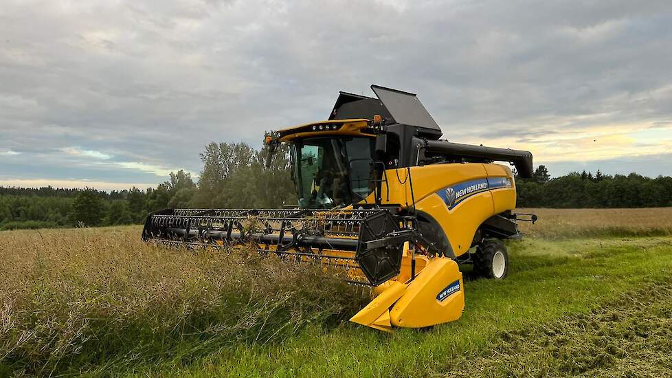 De nieuwste aanwinst is vorige maand binnengekomen, een New Holland CX 5.80. „Het is de kleinste New Holland in onze vloot. Deze combine gaat met name op ons eigen bedrijf rijden, voor de kleinere arealen erwten en haver.” Noordam teelt ruim 300 hectare e