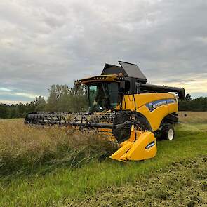 De nieuwste aanwinst is vorige maand binnengekomen, een New Holland CX 5.80. „Het is de kleinste New Holland in onze vloot. Deze combine gaat met name op ons eigen bedrijf rijden, voor de kleinere arealen erwten en haver.” Noordam teelt ruim 300 hectare e