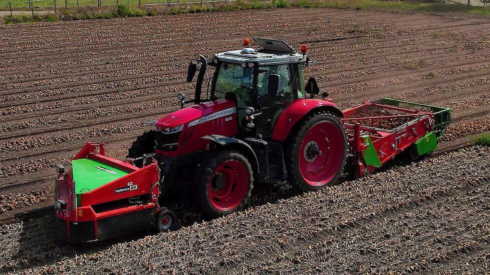 Uien rooien & laden | Harvesting onions | Holaras | Massey Ferguson | Deutz-Fahr | Amac | Uienoogst