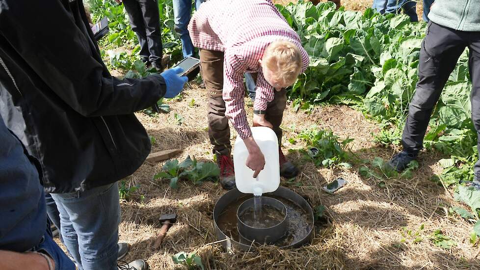 Waterinfiltratie in mulch werkt goed